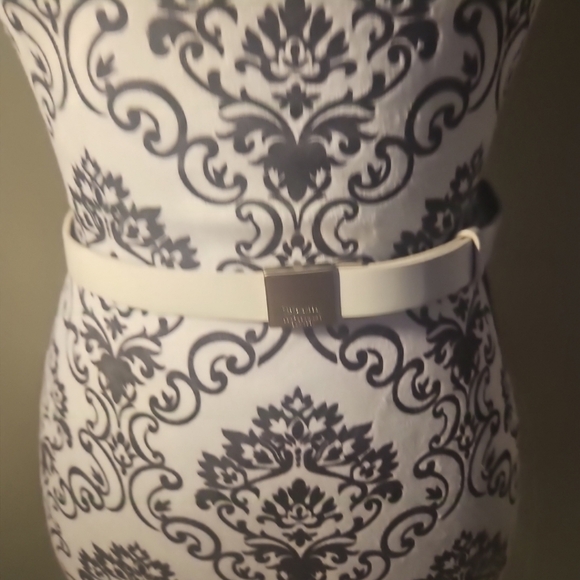 Rare Vintage Coach White Polished Calfskin Logo Buckle Belt –Italy –Size Large - Picture 2 of 12